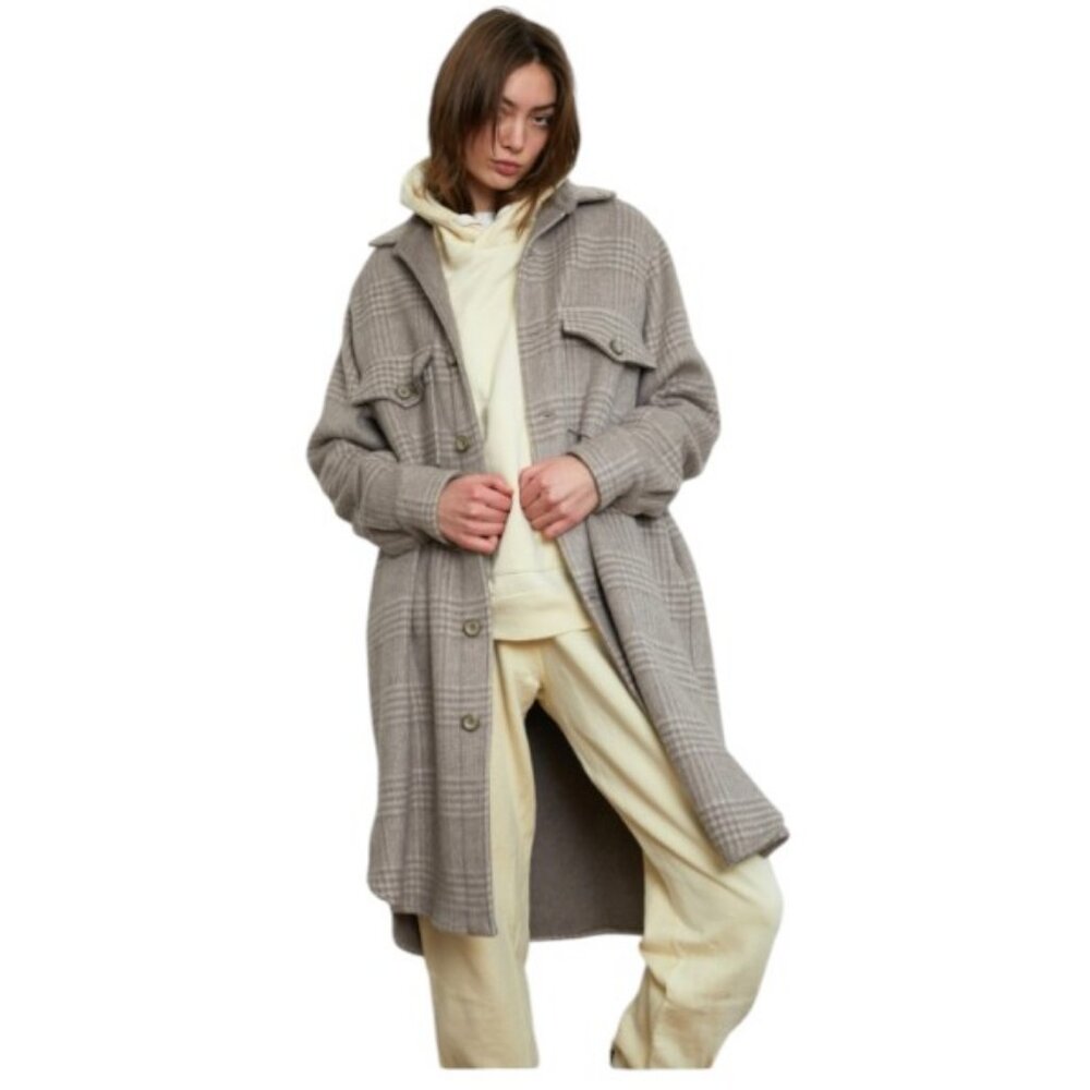 Joie oversized plaid shacket size L